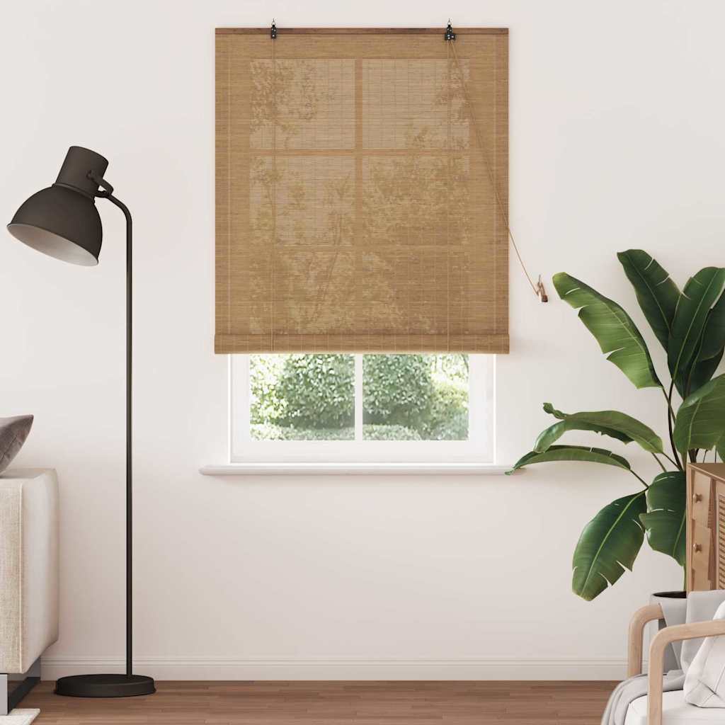 Roller Blind Brown 100 x 220 cm Bamboo