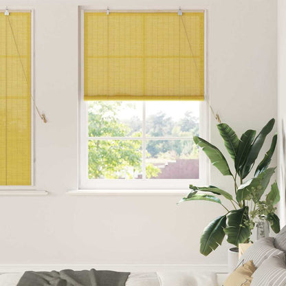 Roller Blind Yellow 100 x 160 cm Bamboo