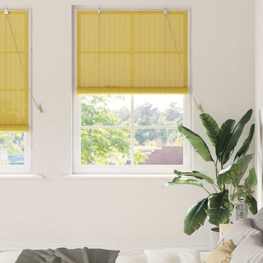 Roller Blind Yellow 110 x 220 cm Bamboo