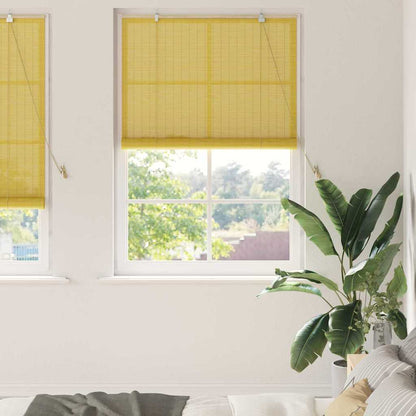 Roller Blind Yellow 120 x 220 cm Bamboo
