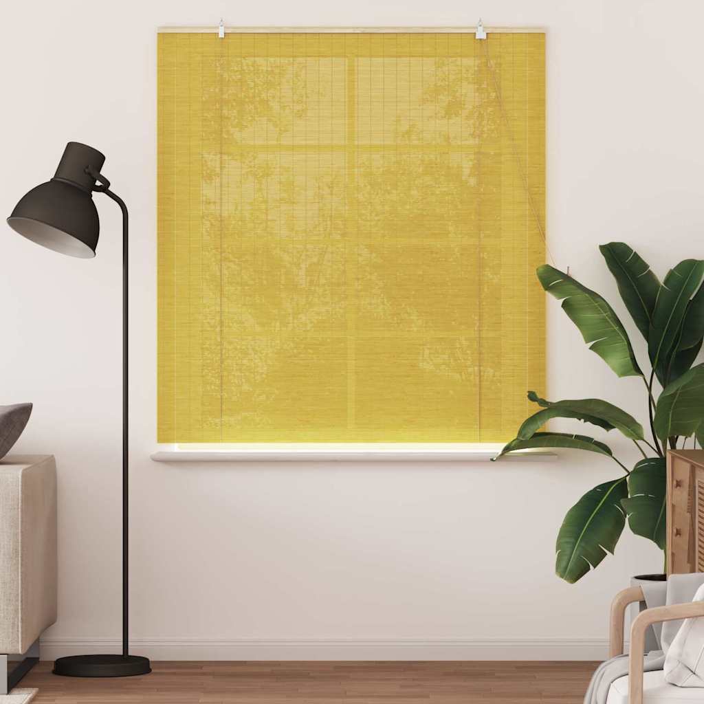 Roller Blind Yellow 150 x 160 cm Bamboo