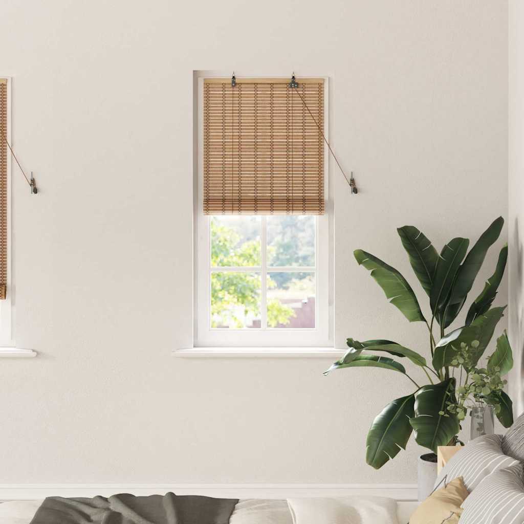 Roller Blind Natural and Brown 60 x 220 cm Bamboo