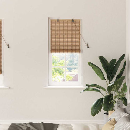 Roller Blind Natural and Brown 60 x 220 cm Bamboo