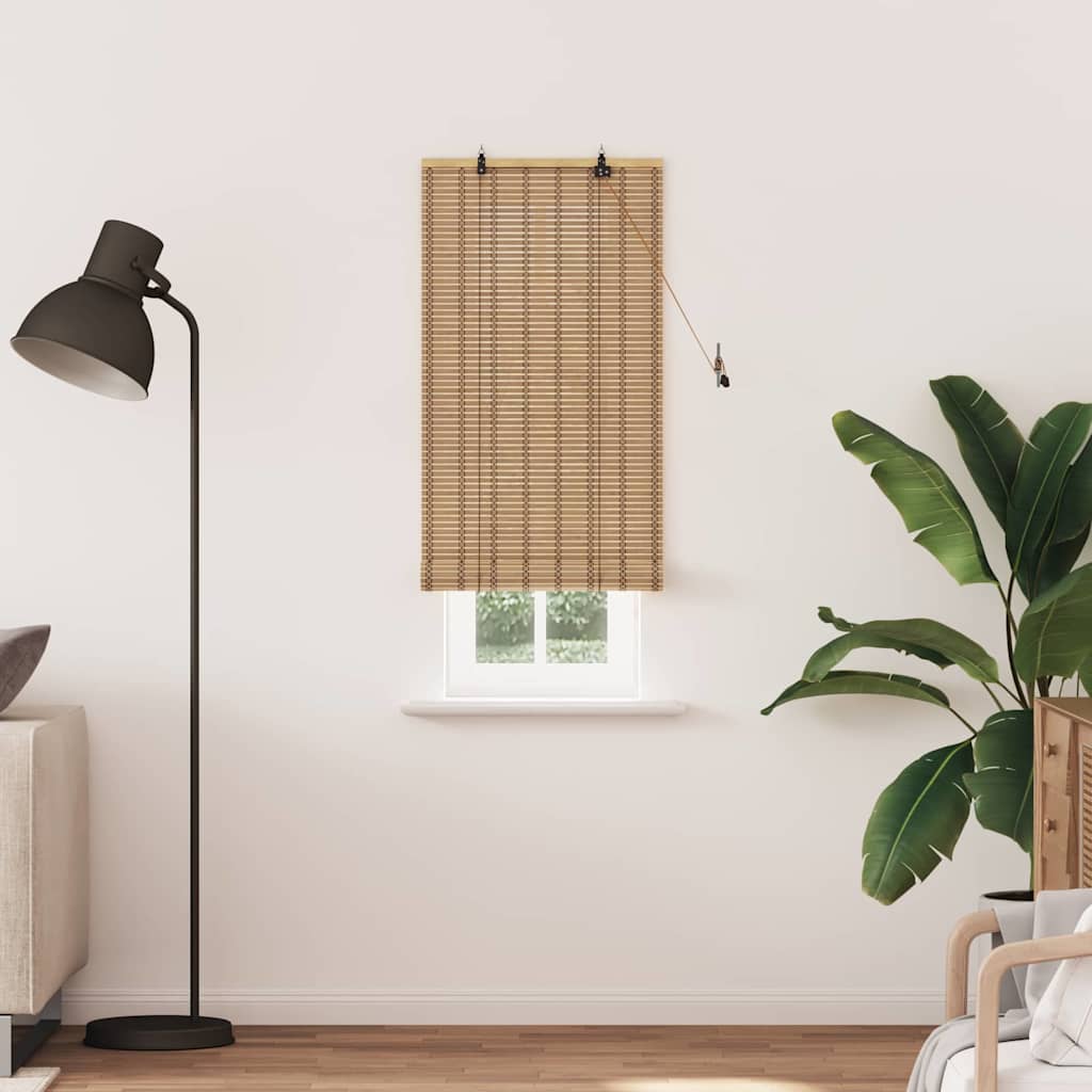 Roller Blind Natural and Brown 60 x 220 cm Bamboo