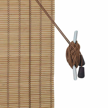 Roller Blind Natural and Brown 120 x 220 cm Bamboo