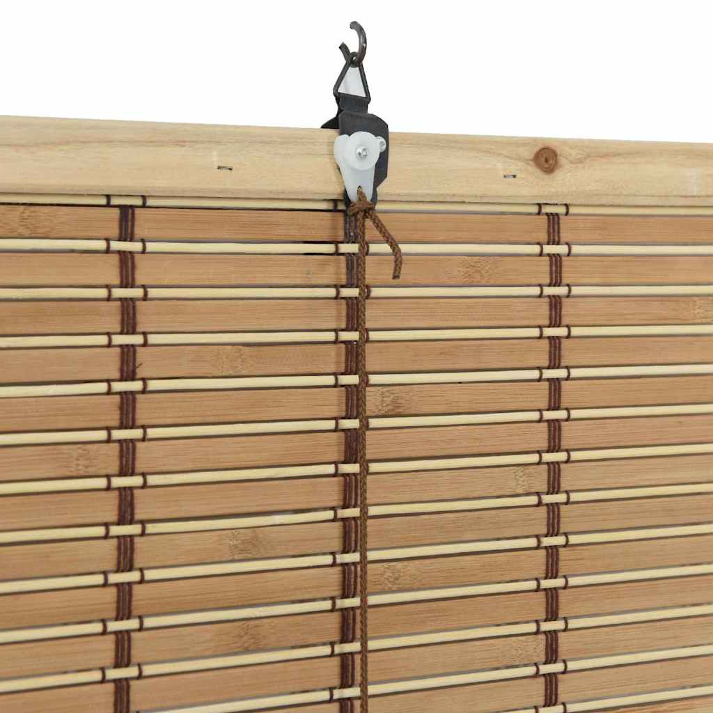 Roller Blind Natural and Brown 120 x 220 cm Bamboo