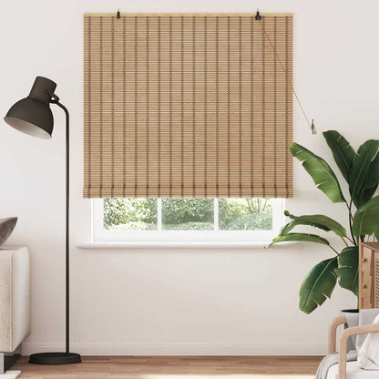 Roller Blind Natural and Brown 140 x 160 cm Bamboo