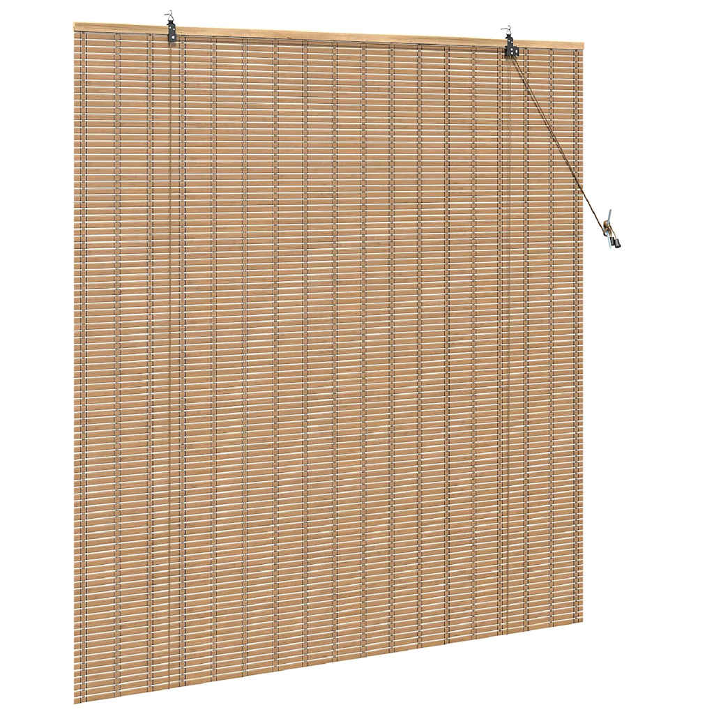 Roller Blind Natural and Brown 140 x 160 cm Bamboo