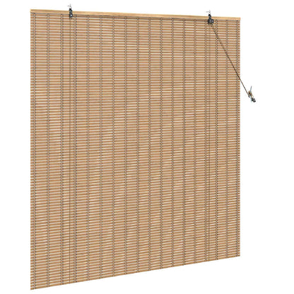 Roller Blind Natural and Brown 140 x 160 cm Bamboo