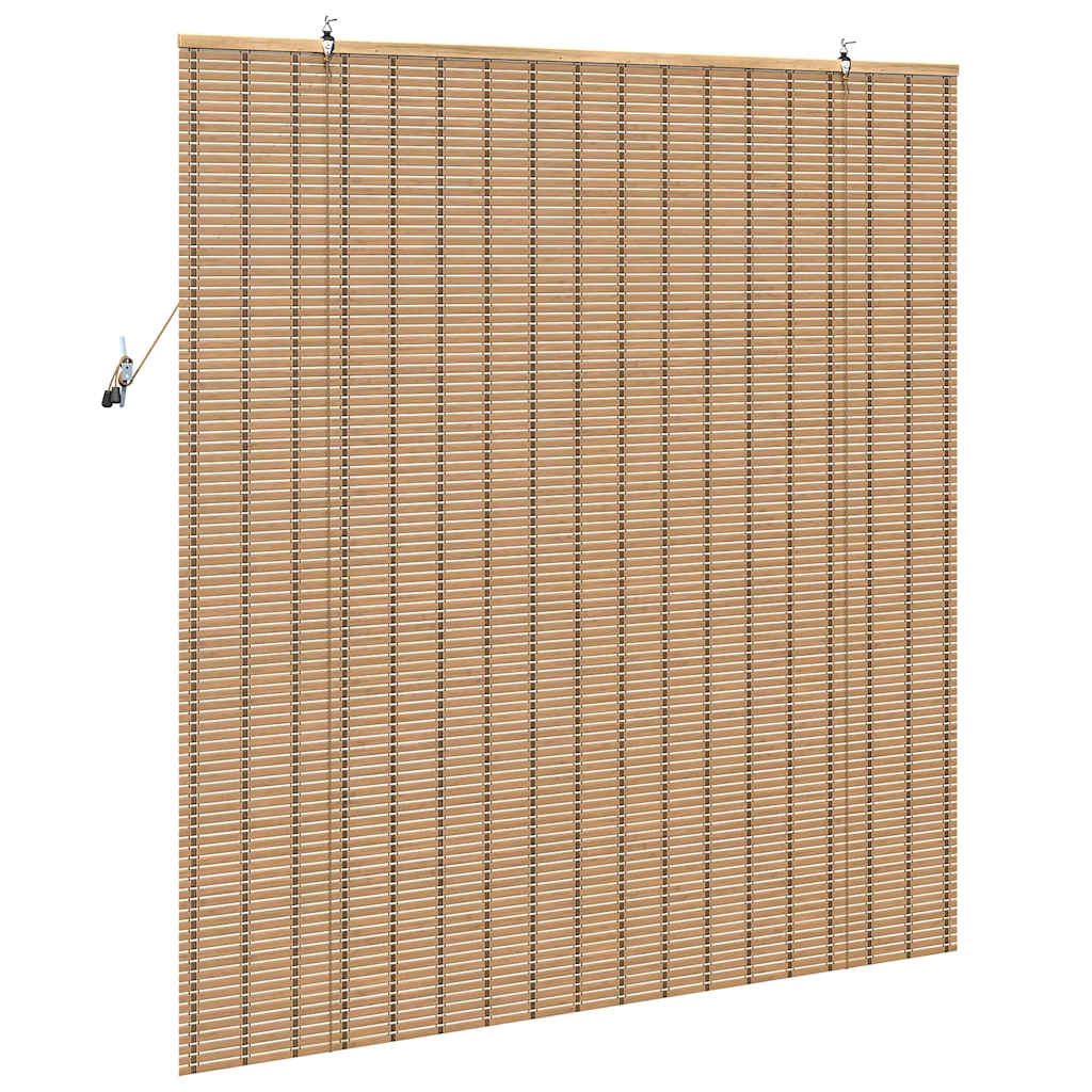 Roller Blind Natural and Brown 140 x 160 cm Bamboo