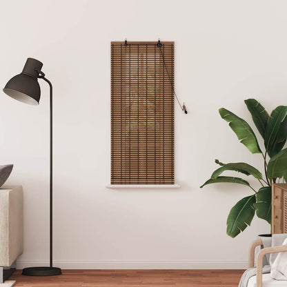 Roller Blind with Curtains Manual Brown 60 x 160 cm Bamboo