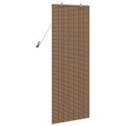 Roller Blind with Curtains Manual Brown 60 x 160 cm Bamboo