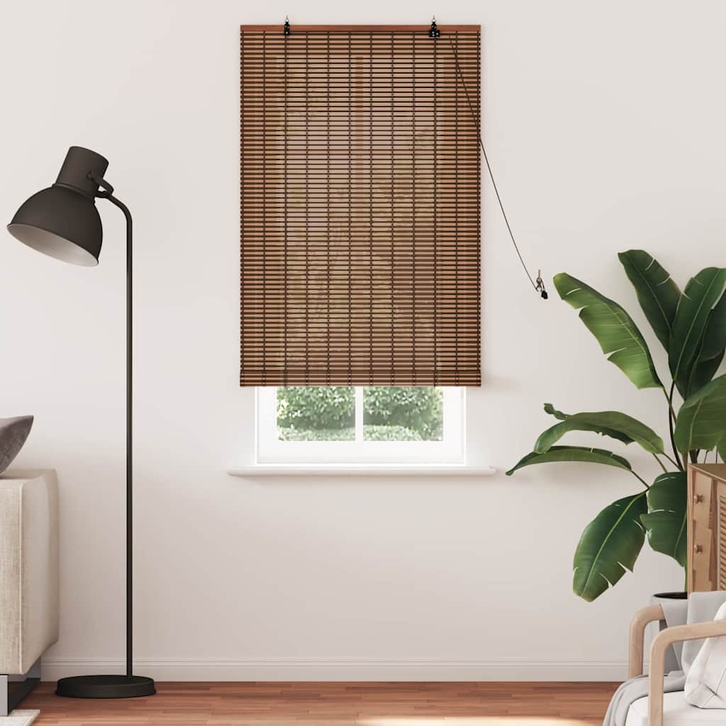 Roller Blind Brown 80 x 220 cm Bamboo