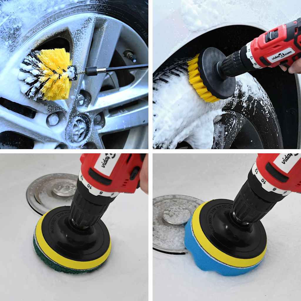 Car Brush Set Multicolour Poly Rattan
