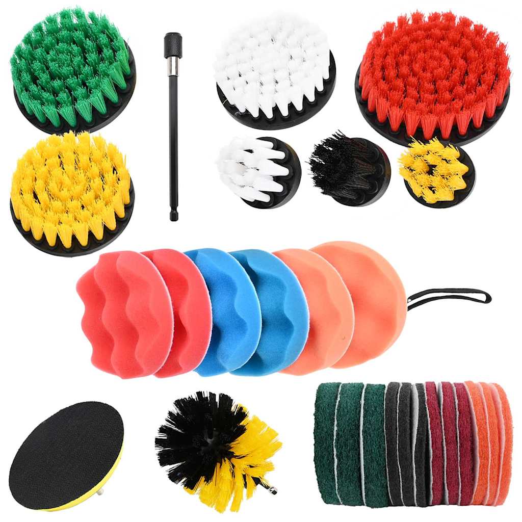 Car Brush Set Multicolour Poly Rattan