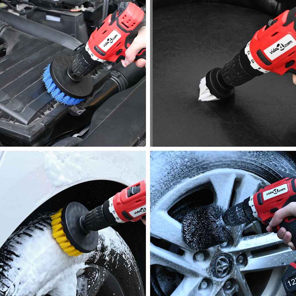 Car Brush Set Multicolour Poly Rattan