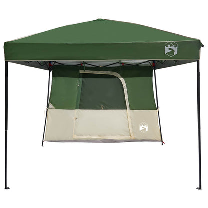 Camping Tent Set Folding 2 pcs Green Taffeta and Fabric