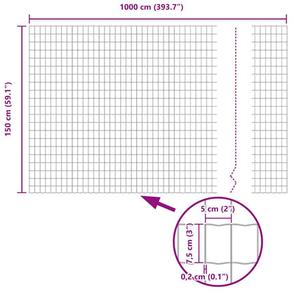 Euro Fence Grey 1.5 x 10 m PVC-coated iron