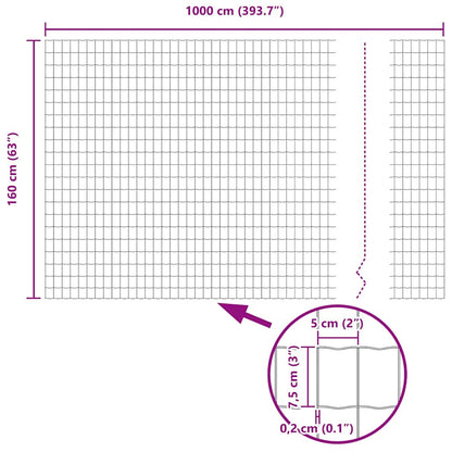 Euro Fence Grey 1.6 x 10 m PVC-coated iron