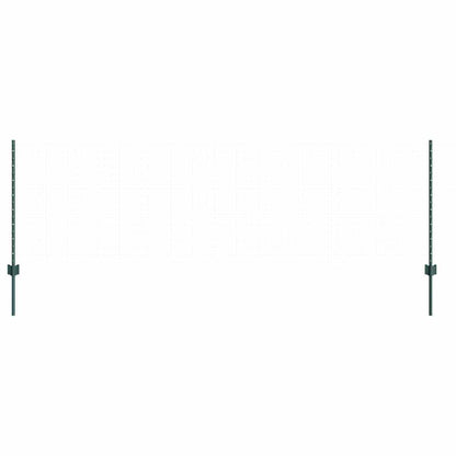 Embedded Fence Post 22 pcs Green 120 cm Powder-Coated Steel