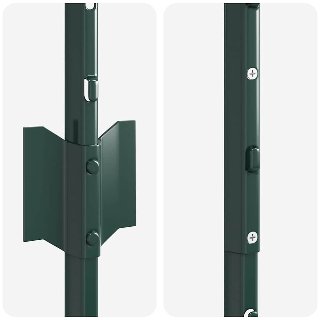 Embedded Fence Post 44 pcs Green 160 cm Powder-Coated Steel