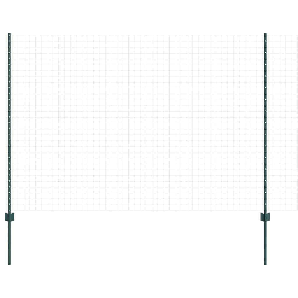Embedded Fence Post 44 pcs Green 200 cm Powder-Coated Steel