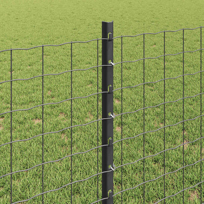 Embedded Fence Post 44 pcs Grey 120 cm Powder-Coated Steel