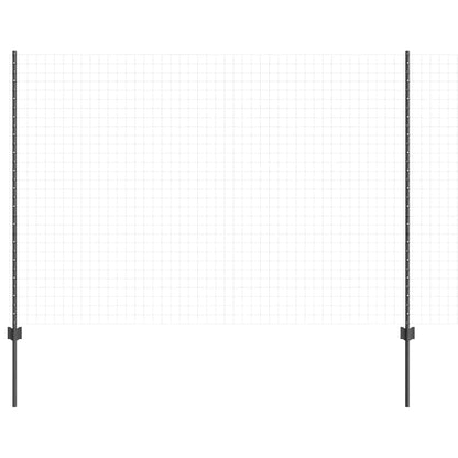 Embedded Fence Post 22 pcs Grey 200 cm Powder-Coated Steel