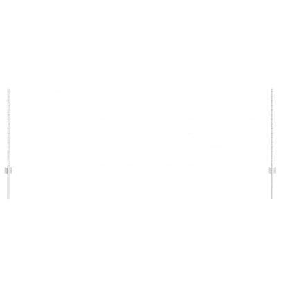 Embedded Fence Post 44 pcs Silver 140 cm Powder-Coated Steel