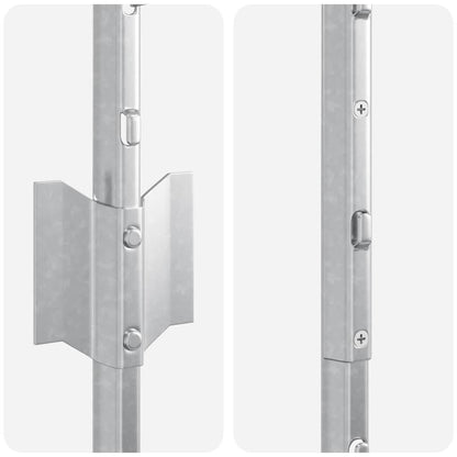 Embedded Fence Post 44 pcs Silver 180 cm Powder-Coated Steel