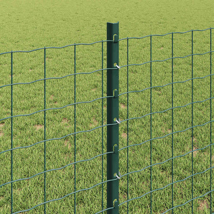 Euro Fence with Post 10 x 0.8 m PVC-Coated Steel Green Mesh
