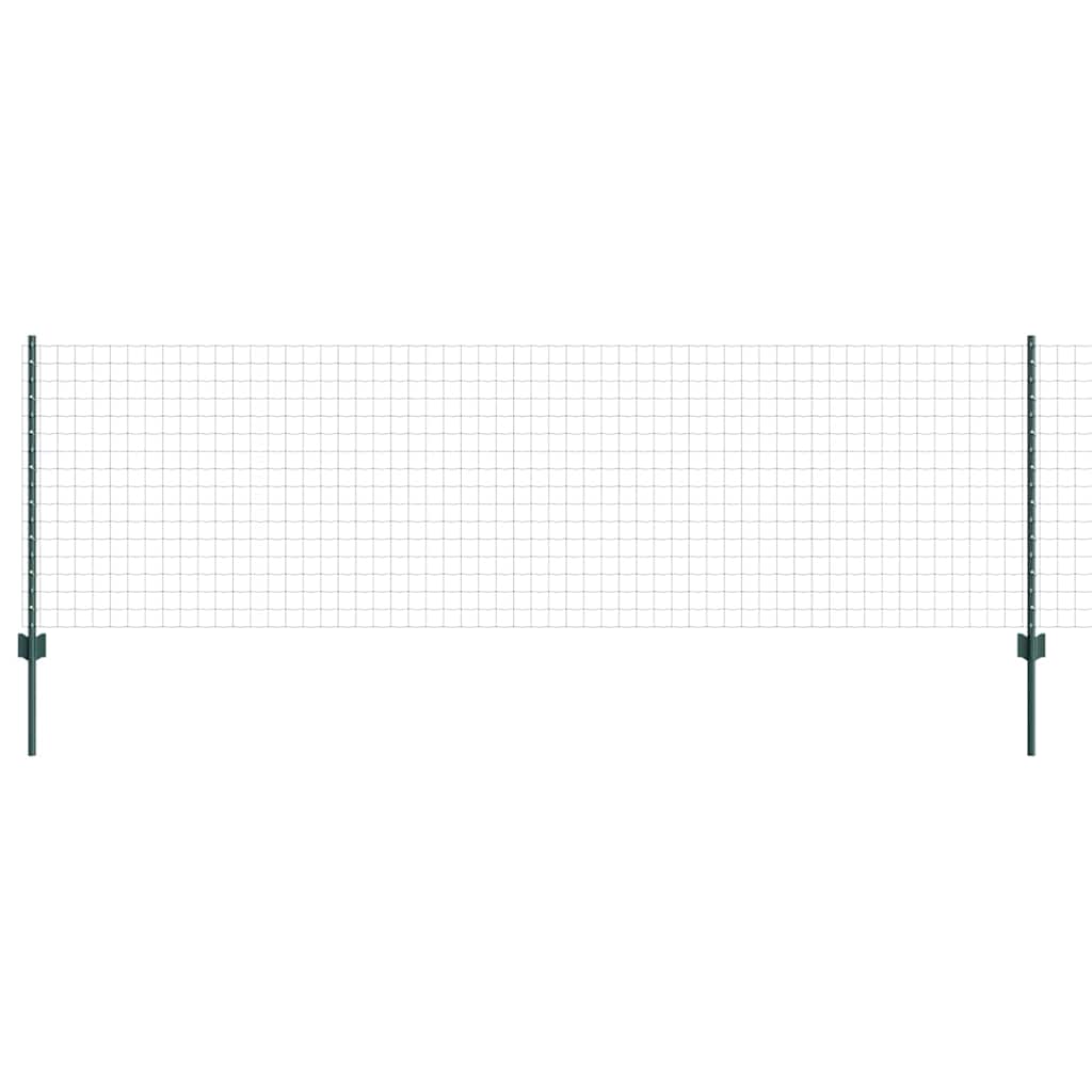 Euro Fence with Post 10 x 0.8 m PVC-Coated Steel Green Mesh