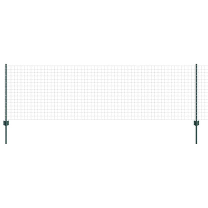 Euro Fence with Post 10 x 0.8 m PVC-Coated Steel Green Mesh