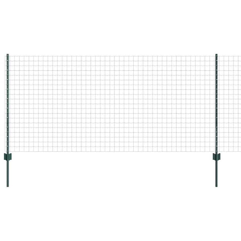 Euro Fence with Post 10 x 1 m PVC-Coated Steel Green Mesh