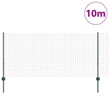 Euro Fence with Post 10 x 1 m PVC-Coated Steel Green Mesh