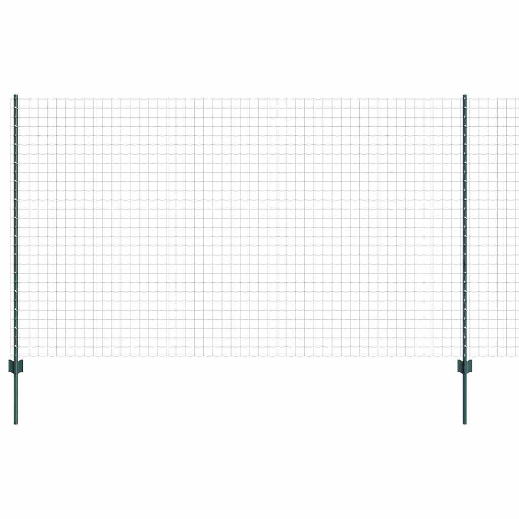 Euro Fence with Post 10 x 1.4 m PVC-Coated Steel Green Mesh