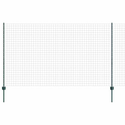 Euro Fence with Post 10 x 1.4 m PVC-Coated Steel Green Mesh