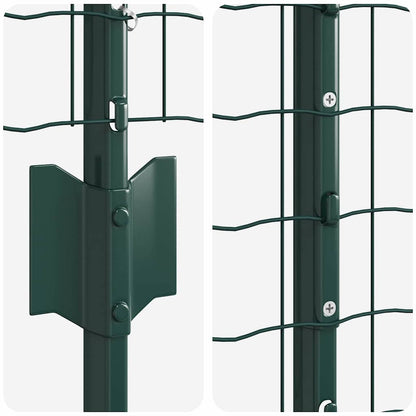 Euro Fence with Post 10 x 1.6 m PVC-Coated Steel Green Mesh