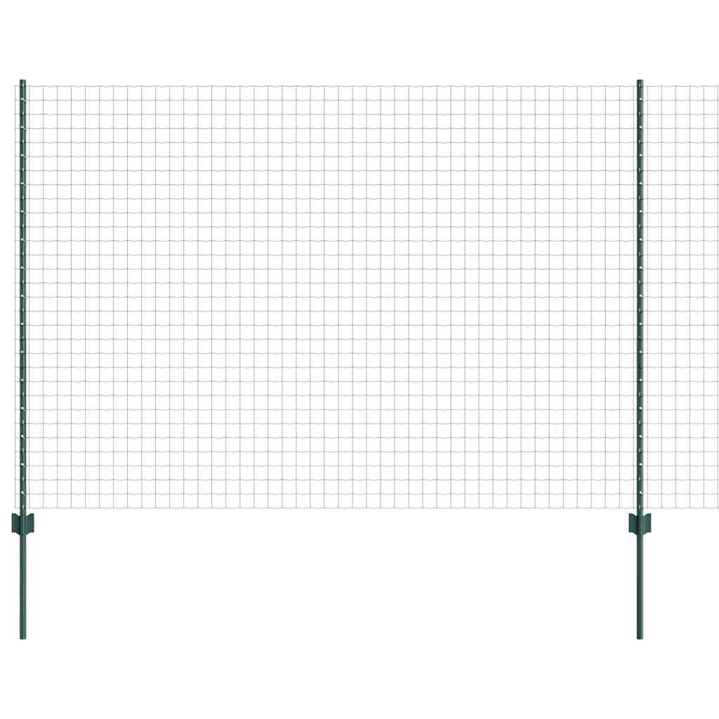 Euro Fence with Post 10 x 1.6 m PVC-Coated Steel Green Mesh