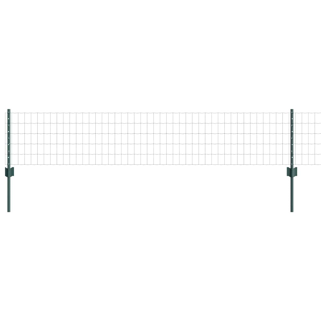 Euro Fence with Post 10 x 0.4 m PVC-Coated Steel Green Mesh