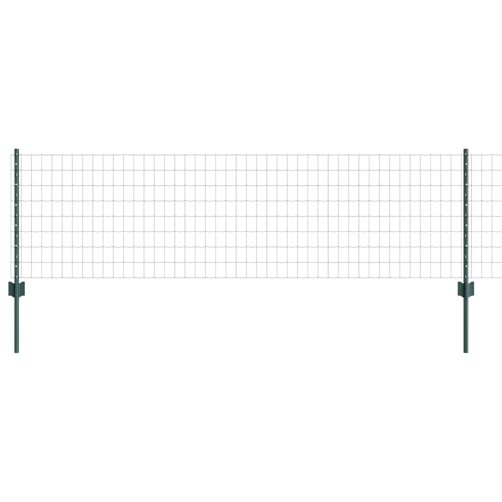 Euro Fence with Post 10 x 0.6 m PVC-Coated Steel Green Mesh
