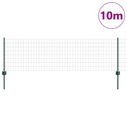 Euro Fence with Post 10 x 0.6 m PVC-Coated Steel Green Mesh