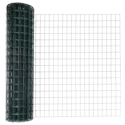 Euro Fence with Post 10 x 1 m PVC-Coated Steel Green Mesh
