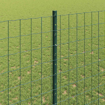 Euro Fence with Post 10 x 1.4 m PVC-Coated Steel Green Mesh