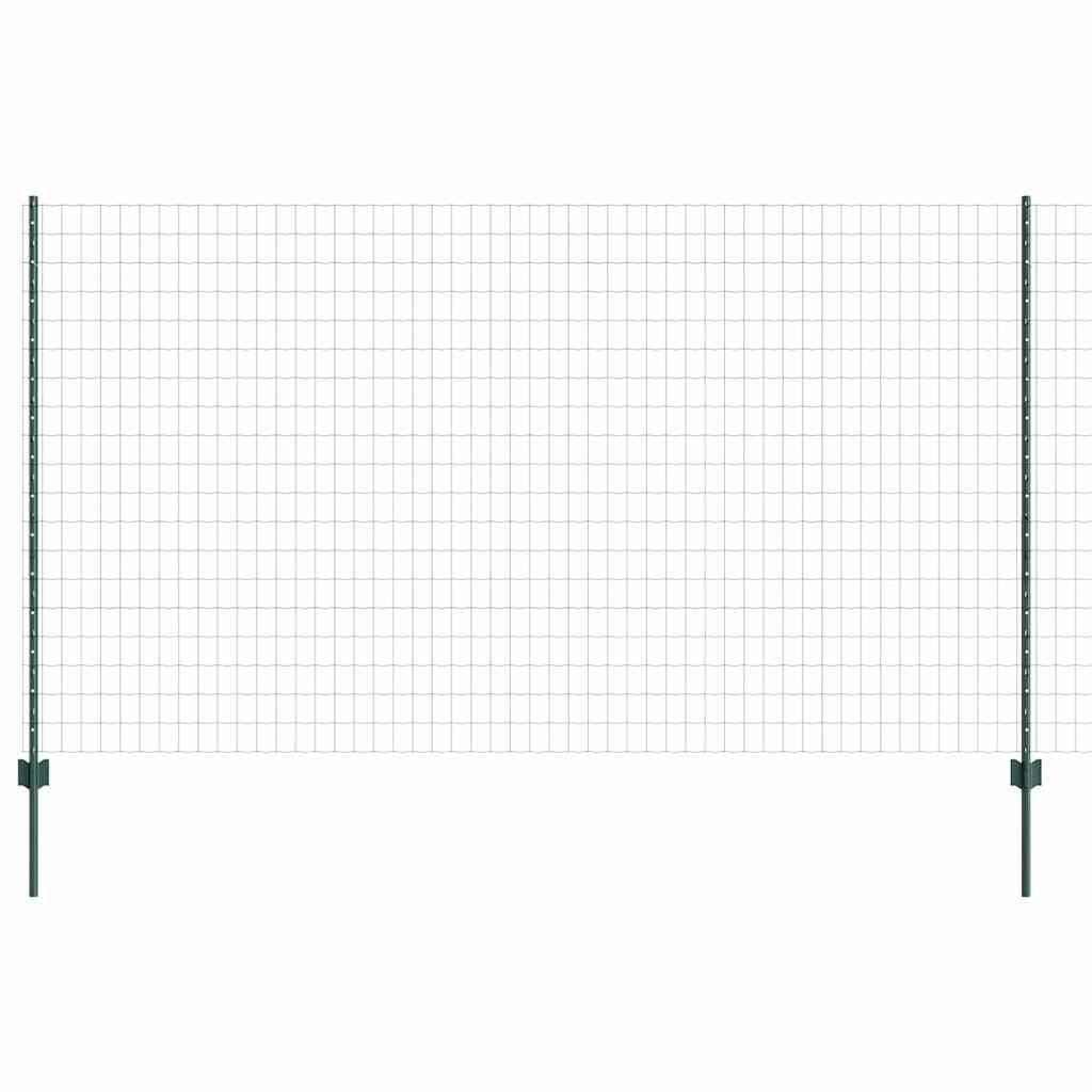 Euro Fence with Post 10 x 1.4 m PVC-Coated Steel Green Mesh