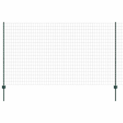 Euro Fence with Post 10 x 1.4 m PVC-Coated Steel Green Mesh
