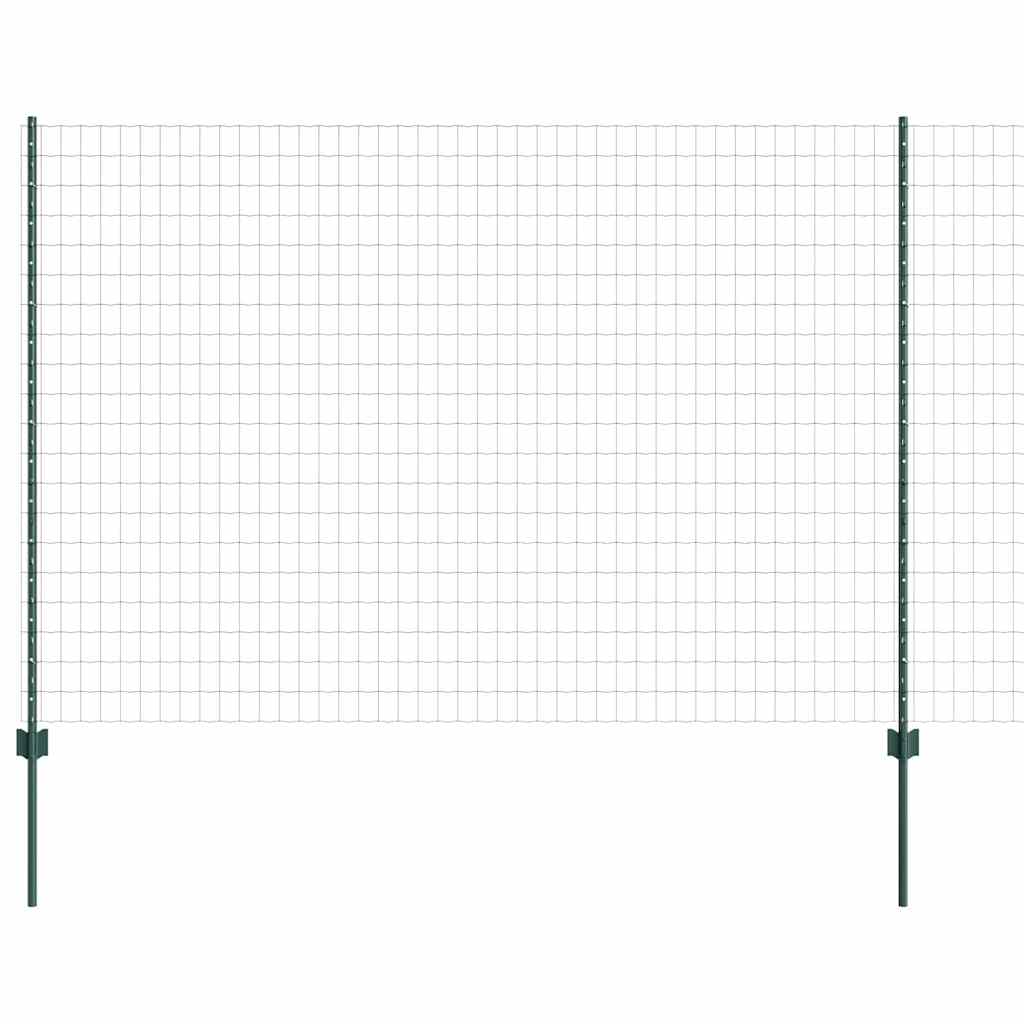 Euro Fence with Post 10 x 1.6 m PVC-Coated Steel Green Mesh