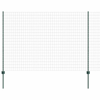 Euro Fence with Post 10 x 1.6 m PVC-Coated Steel Green Mesh