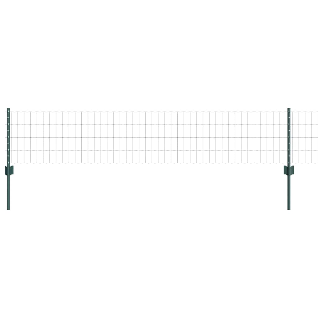 Euro Fence with Post 10 x 0.4 m PVC-Coated Steel Green Mesh