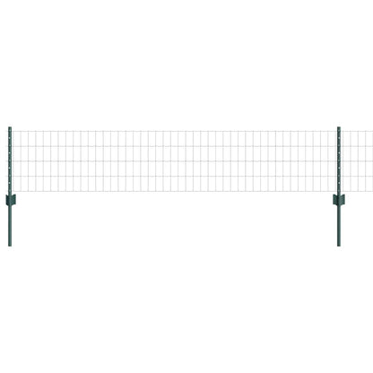 Euro Fence with Post 10 x 0.4 m PVC-Coated Steel Green Mesh